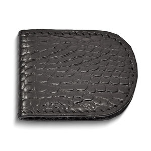 Gentleman's Gifts Black Leather Crocodile Grain Magnetic Men's Gifts Money Clip